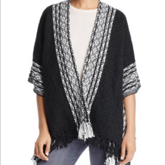 *HOST PICK* Rebecca Minkoff Ruana Wrap in Black and White NWT - Picture 1 of 5